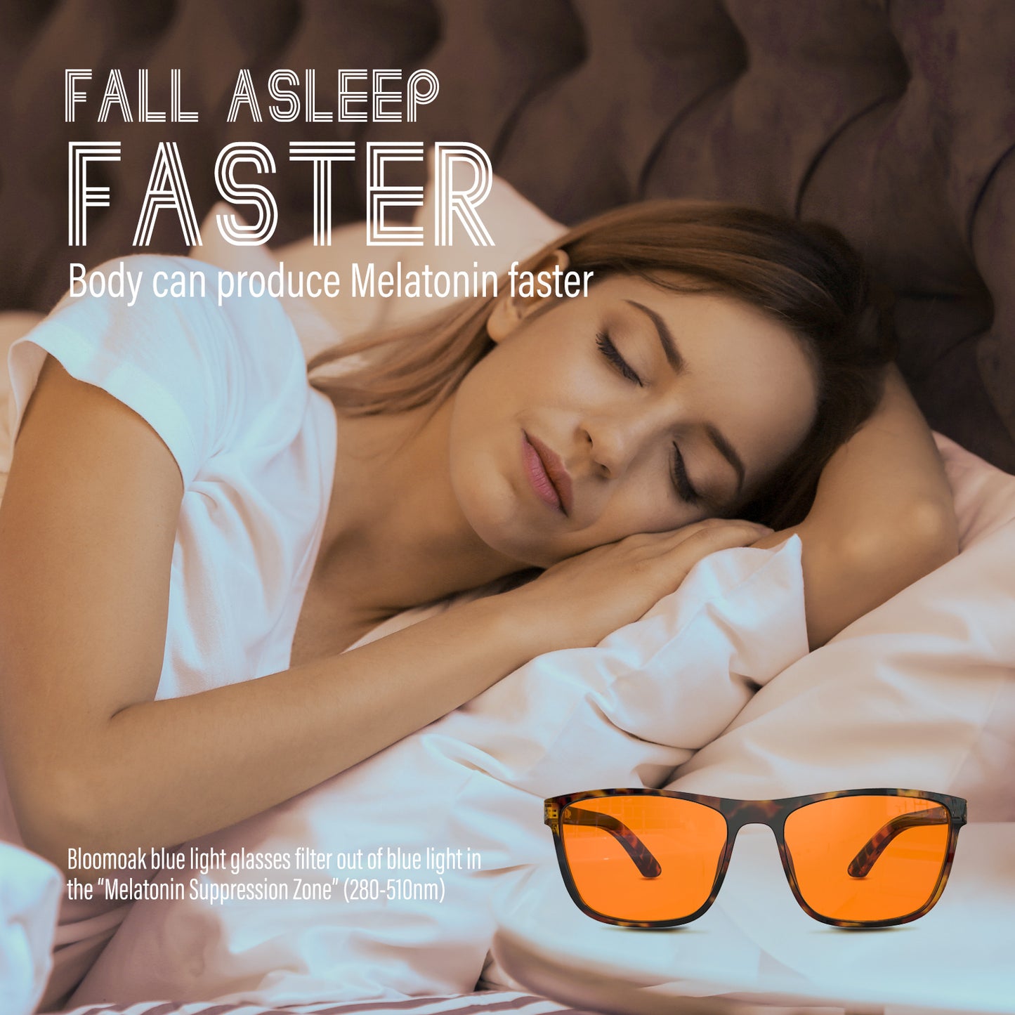 Bloomoak-99% Blue Light Blocking Glasses-Brown Tortoiseshell Sleep Glasses
