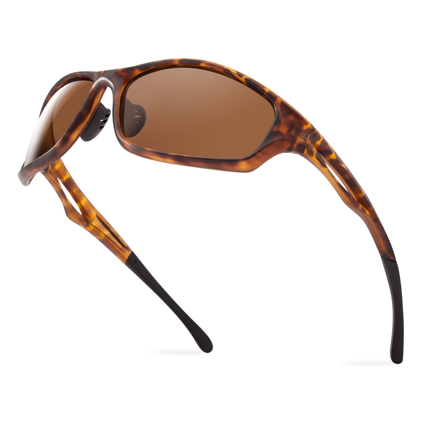Bloomoak Polarized Sport Sunglasses - UV 400 Protection /Fit for Cycling/Driving(Black Lenses)