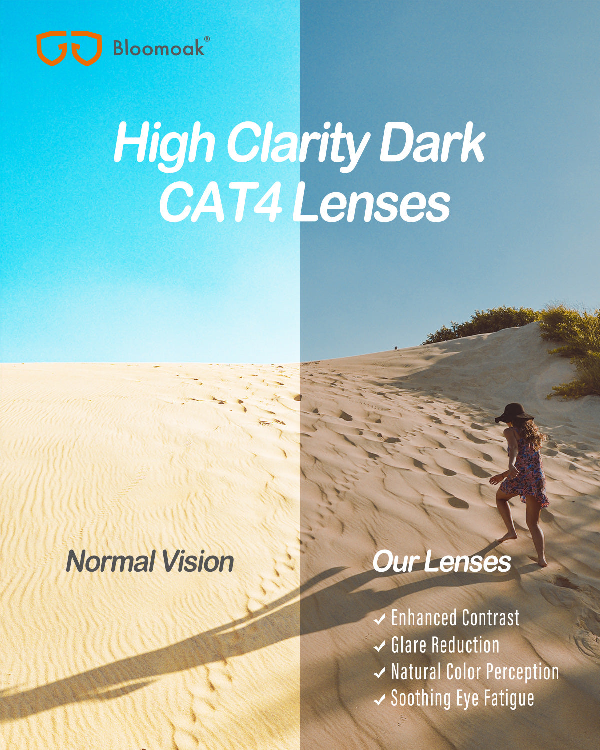 Eye Strain Polarized Lenses Vs Non Bloomoak Super Dark Lens Black