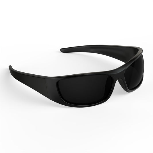 Blake K. - Bloomoak Matte Black Wraparound Sunglasses