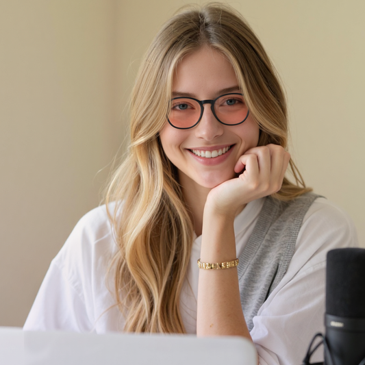 Rhea M. - Bloomoak Pink Blue Light Glasses