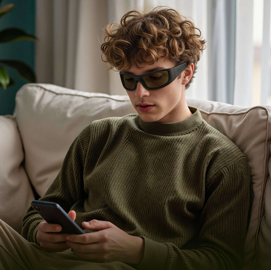 Arlo S. - Gafas de luz azul envolventes de color rosa Bloomoak