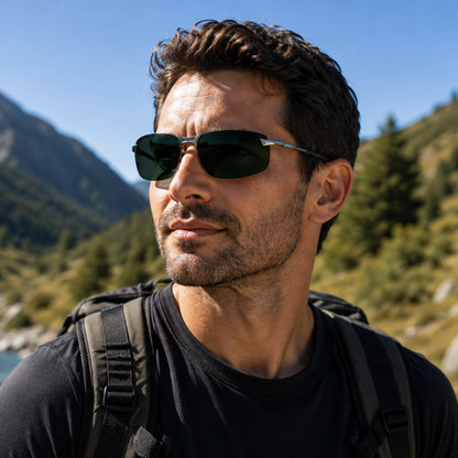 3043-Nate R. - Bloomoak Grüne polarisierte Fahrbrille 