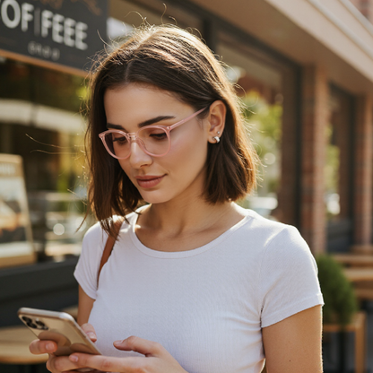 Nina P. - Bloomoak Light Pink Blue Light Glasses