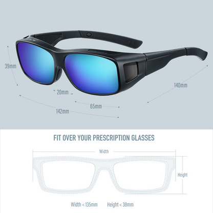 Connor S. - Bloomoak Ice Blue Mirrored Fit Over Polarised Sunglasses