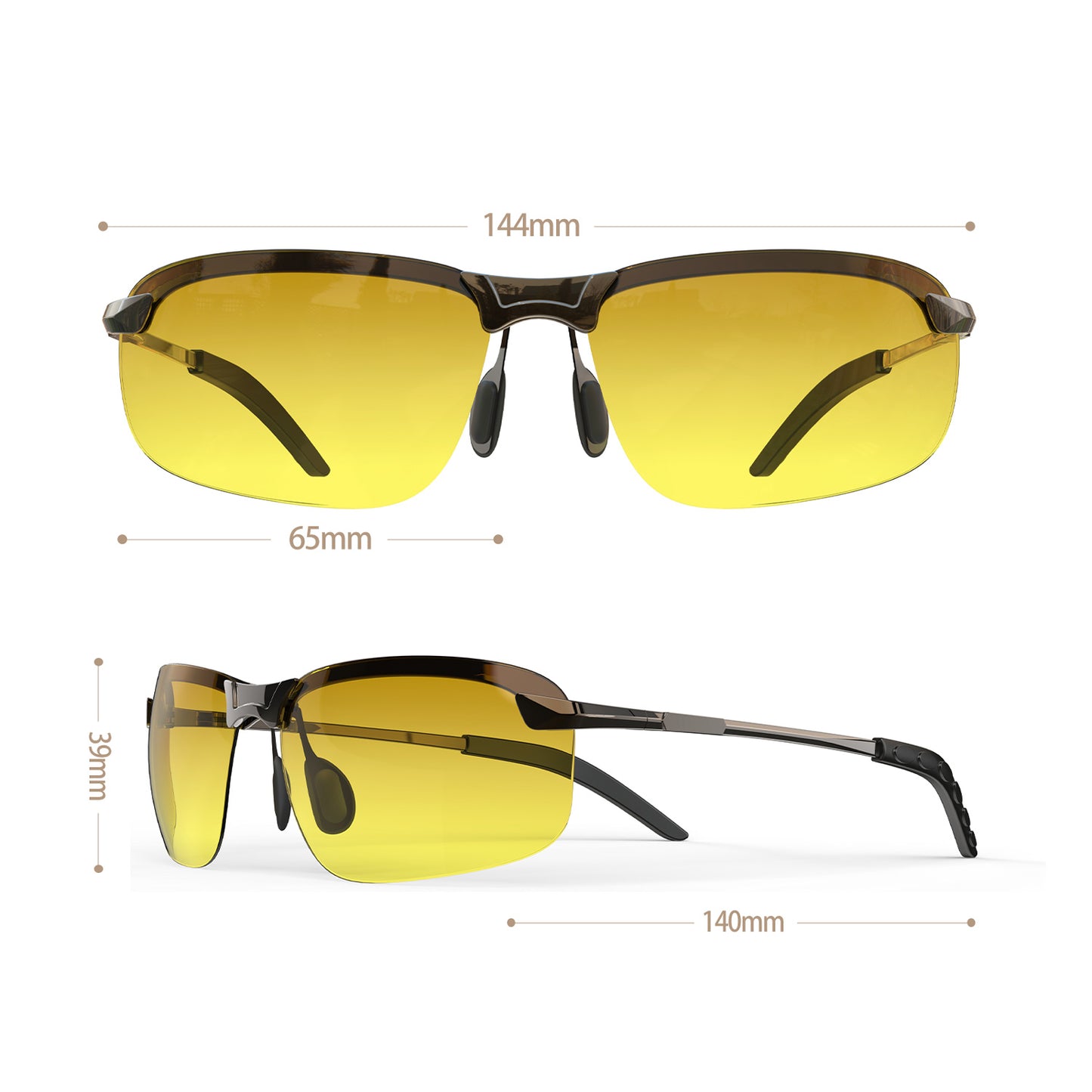Eric H. - Bloomoak Gradient Brown-Yellow Night Driving Glasses