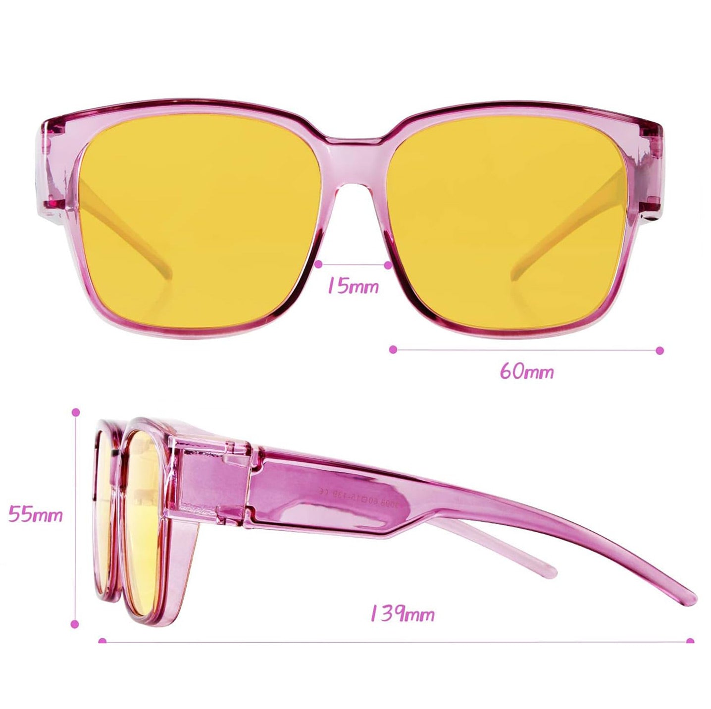Lily S. - Bloomoak Transparent Purple Fit Over Night Driving Glasses