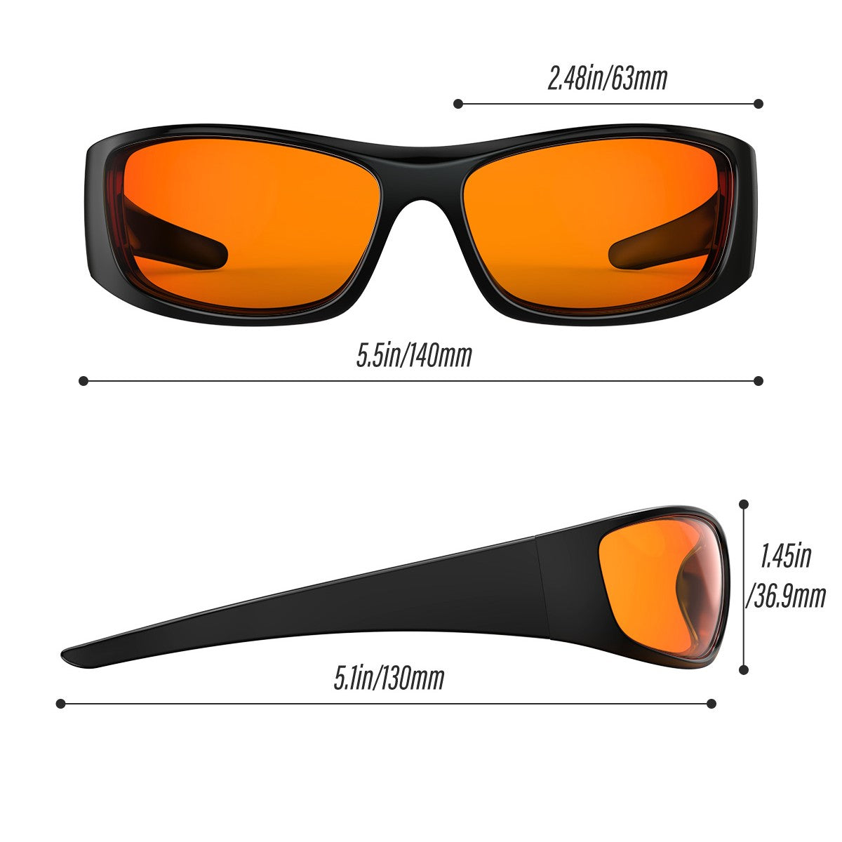 Kai T. - Bloomoak Orange Wraparound Blue Light Glasses