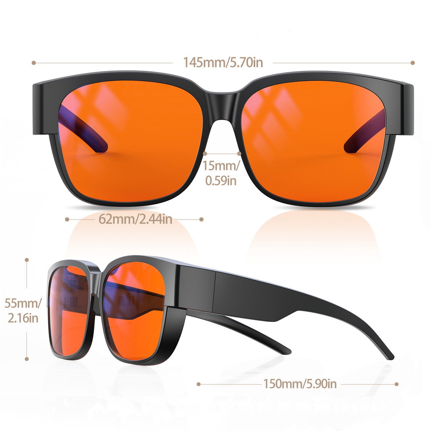 Nora S. - Bloomoak Orange Fit Over Blue Light Glasses