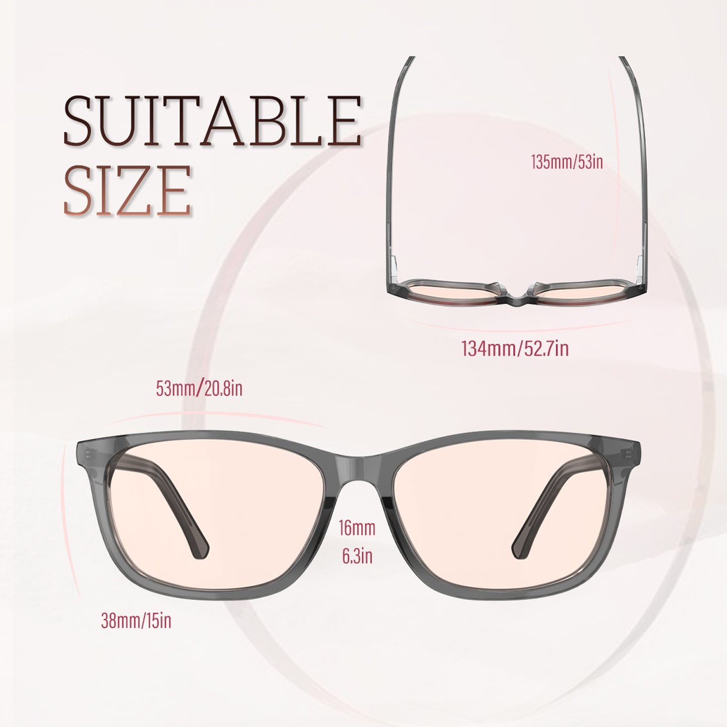 Violet R. - Bloomoak Light Pink Blue Light Glasses