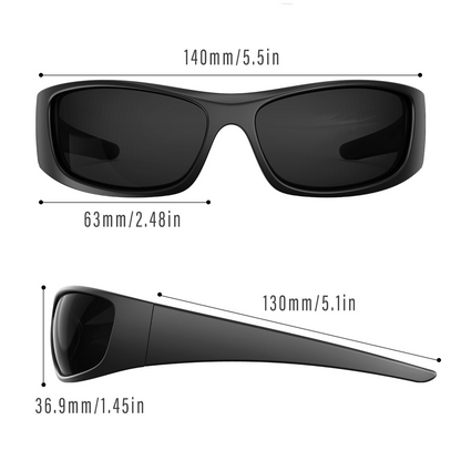 Blake K. - Bloomoak Matte Black Wraparound Sunglasses