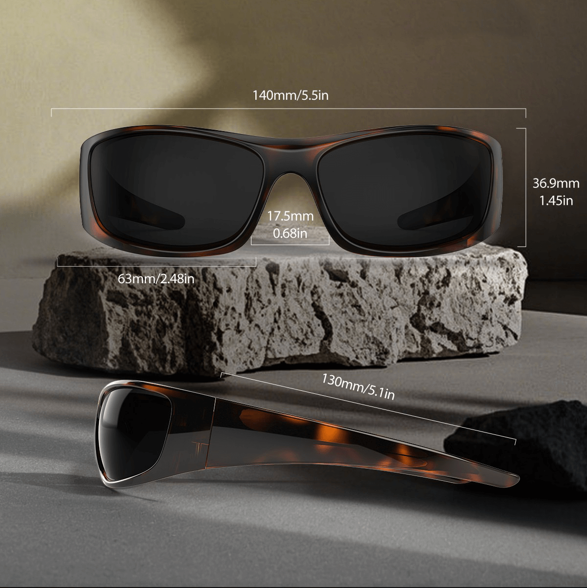 Carter P. - Bloomoak Tortoiseshell Wraparound Sunglasses