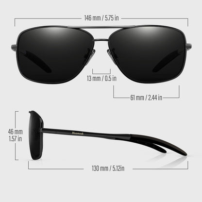 Ethan J. - Bloomoak Black Aviator Polarised Driving Sunglasses