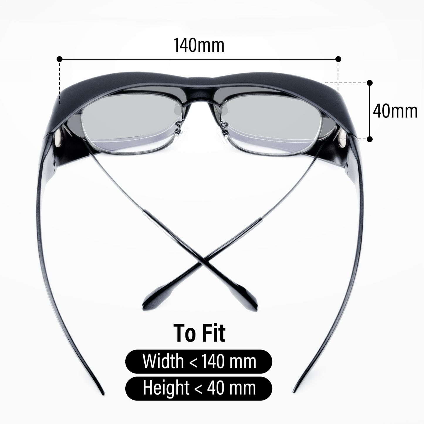 Griffin C. - Gafas de sol polarizadas Bloomoak negras con ajuste superior