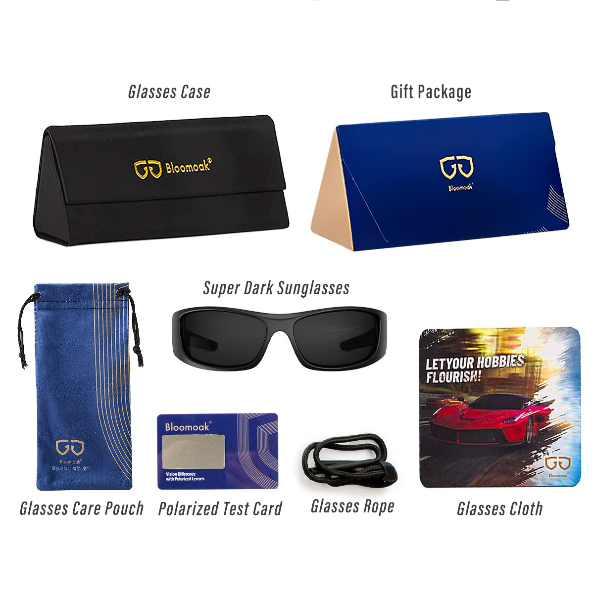 Blake K. - Bloomoak Matte Black Wraparound Sunglasses