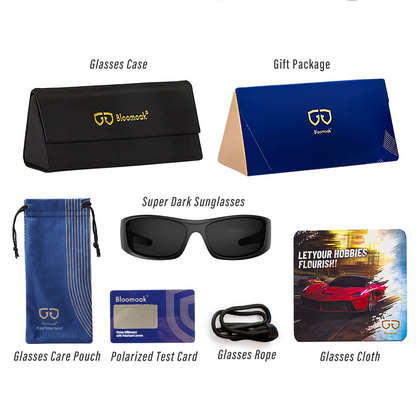 Blake K. - Bloomoak Matte Black Wraparound Sunglasses