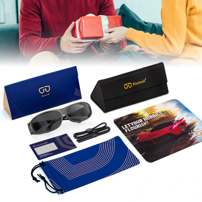 Griffin C. - Gafas de sol polarizadas Bloomoak negras con ajuste superior