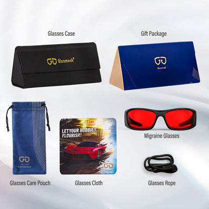 Iris V. - Bloomoak Red Wraparound Blue Light Glasses