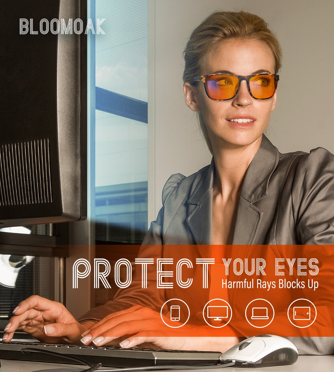 Bloomoak-99% Blue Light Blocking Glasses-Brown Tortoiseshell Sleep Glasses