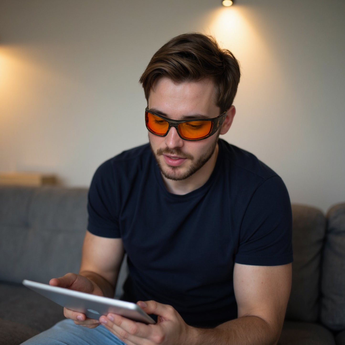 Mia P. - Bloomoak Orange Wraparound Blue Light Glasses