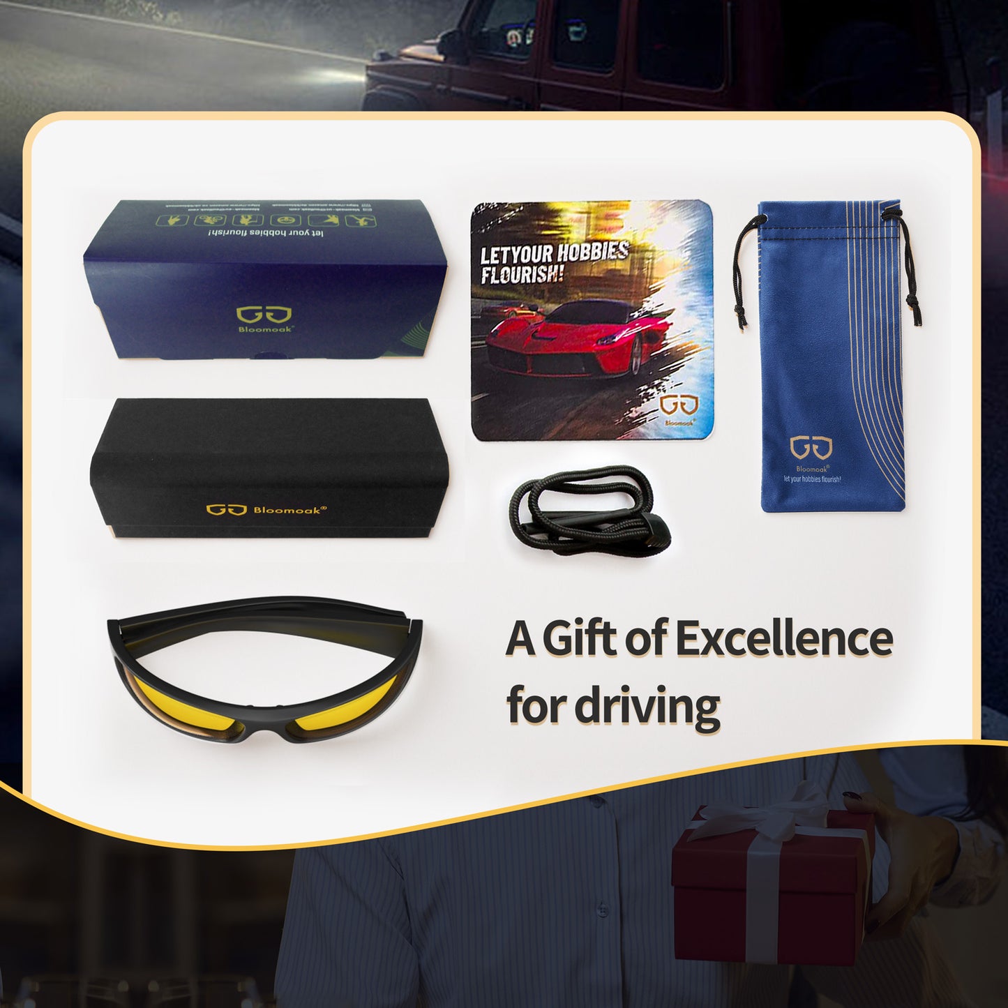 Max R. - Bloomoak Yellow Wraparound Night Driving Glasses