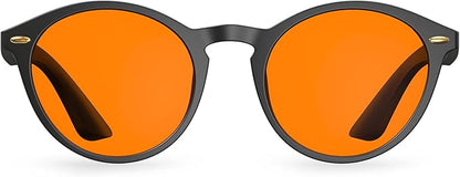 Bloomoak 99.9% Blue Light Blocking Glasses, Gaming Retro Round Glasses, Relieve Eye Fatigue and Improve Sleep, Suitable for Screens/Games/TVs