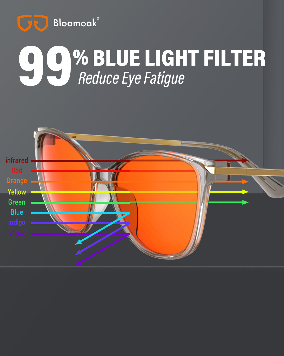 Bloomoak Blue Light Blocking Glasses-Oversized Cat Eye Frames for Women-Computer Glasses