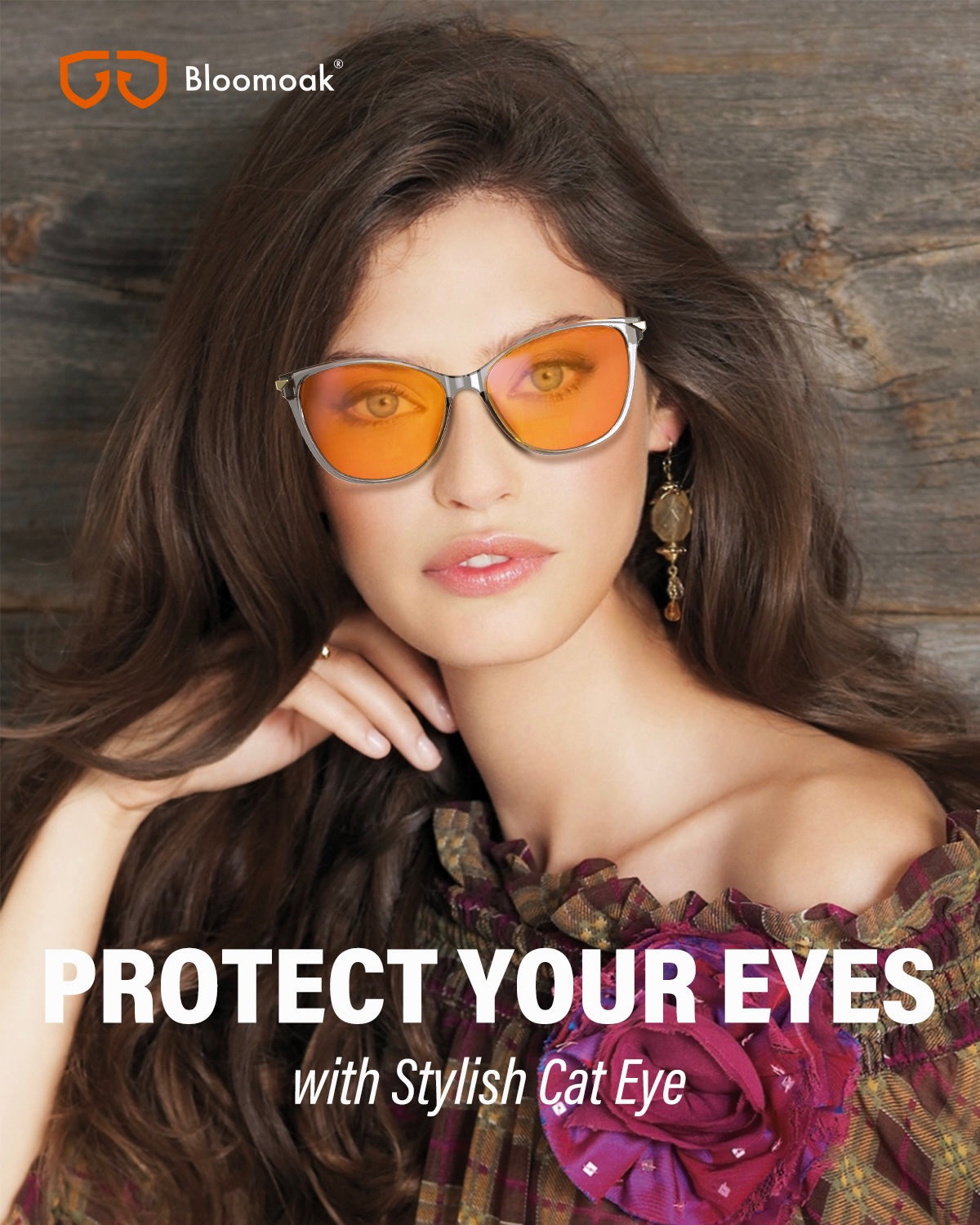 Bloomoak Blue Light Blocking Glasses-Oversized Cat Eye Frames for Women-Computer Glasses