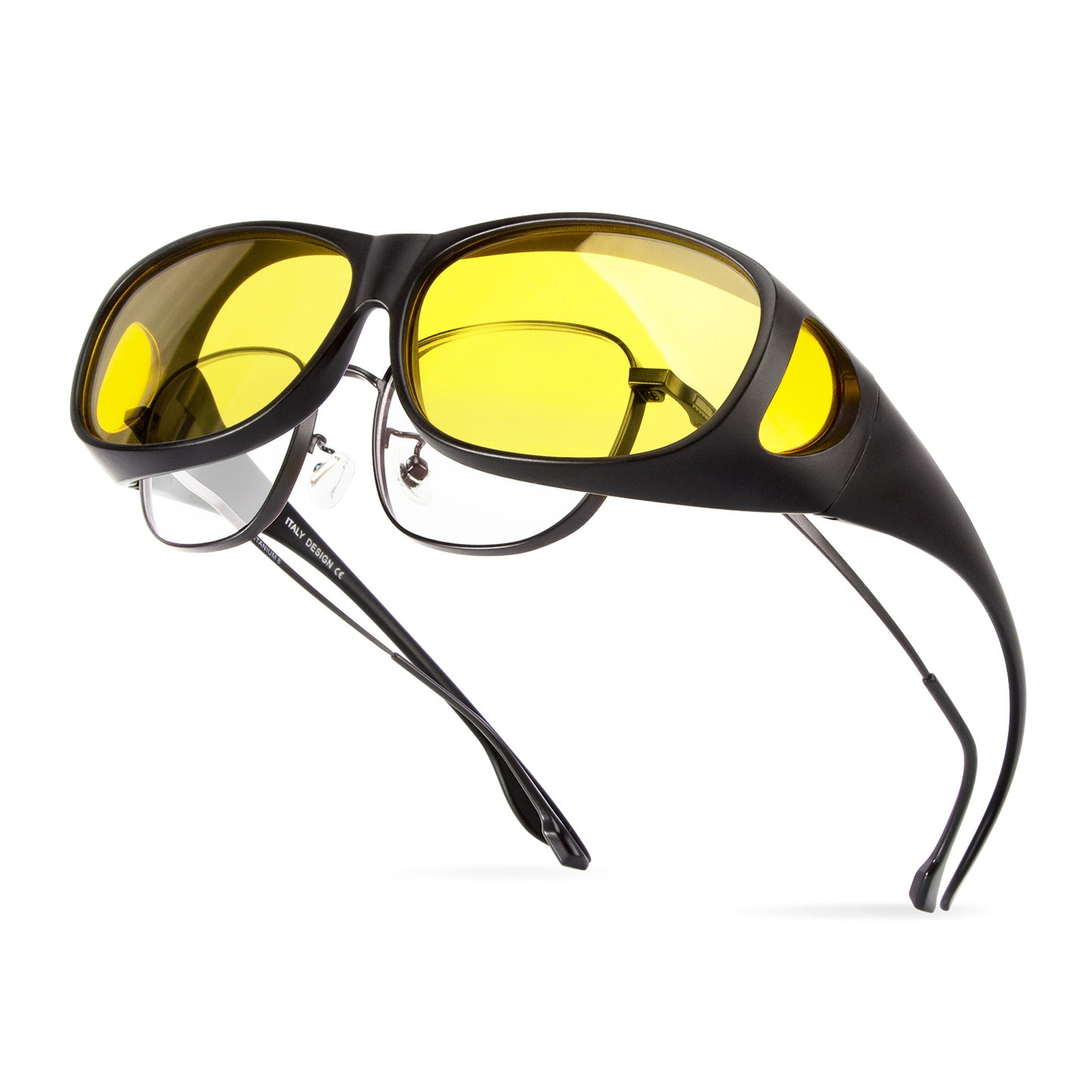 Bloomoak Polarized Night Over Glasses, Anti Glare from Headlights, Night Driving Glasses For Men Women