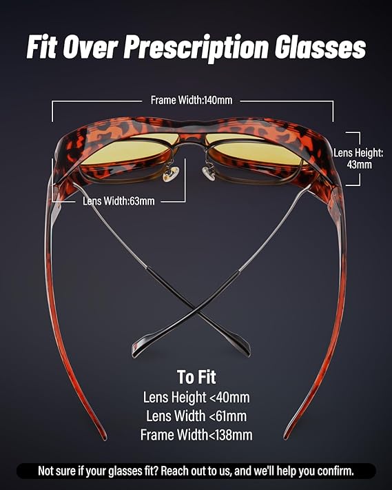 Bloomoak Night Driving Glasses Night Vision Goggles Fits Over Glasses