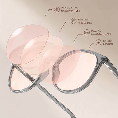 Nina P. - Bloomoak Light Pink Blue Light Glasses Prescription