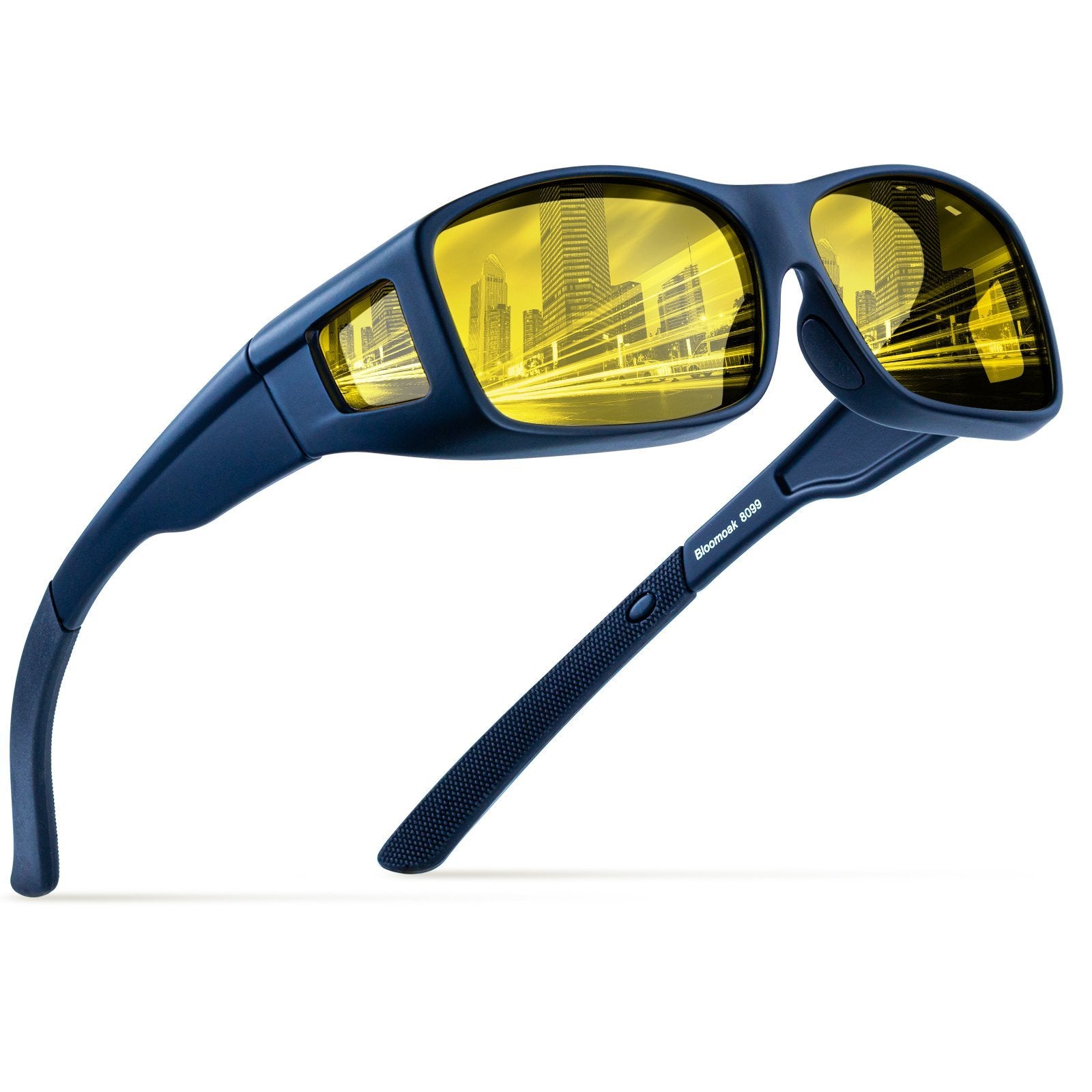 Bloomoak Fit Over Prescription Glasses,100% UV400 Protection/Anti-Glare/Wrap-around/Polarized Sunglasses - Bloomoak