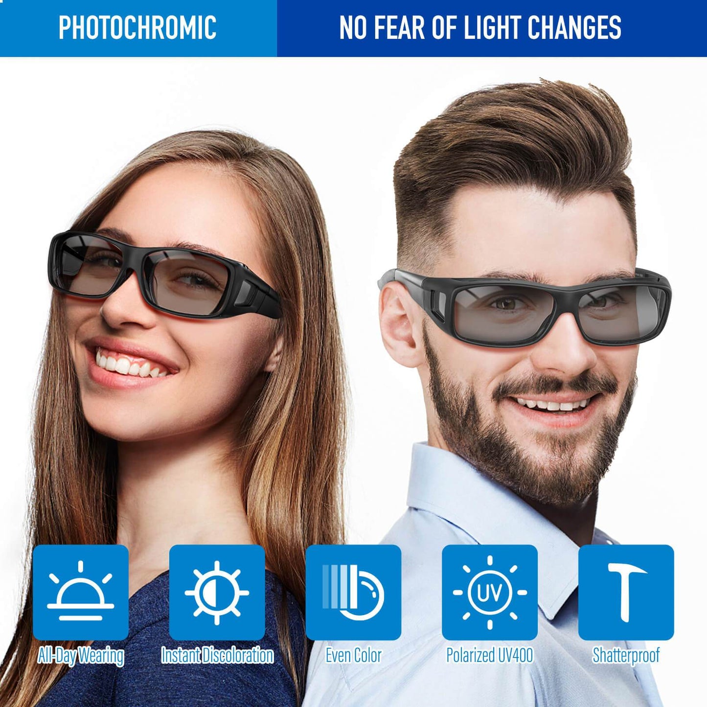 Bloomoak Fit Over Prescription Glasses,100% UV400 Protection/Anti-Glare/Wrap-around/Polarized Sunglasses - Bloomoak