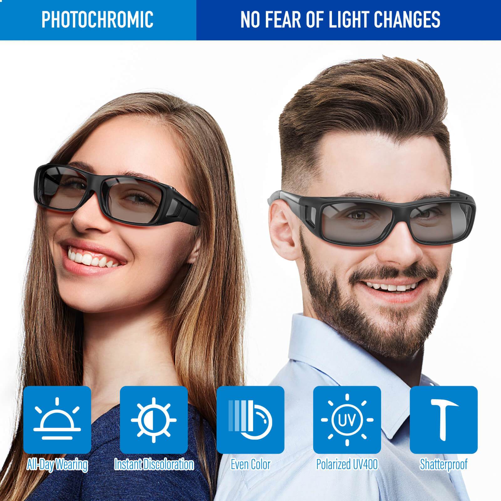 Bloomoak Fit Over Prescription Glasses,100% UV400 Protection/Anti-Glare/Wrap-around/Polarized Sunglasses - Bloomoak