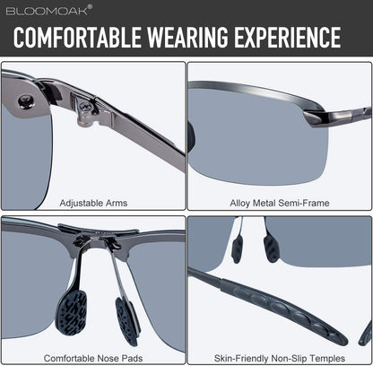 Bloomoak Photochromic Driving Glasses - Photochromism & Polarization |UV400 - Bloomoak