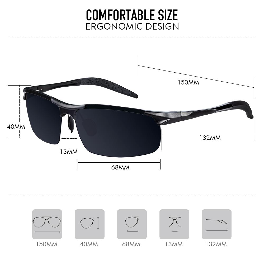 Bloomoak Polarized Driving Sunglasses for Men Al-Mg Metal Frame Ultra Light - Bloomoak