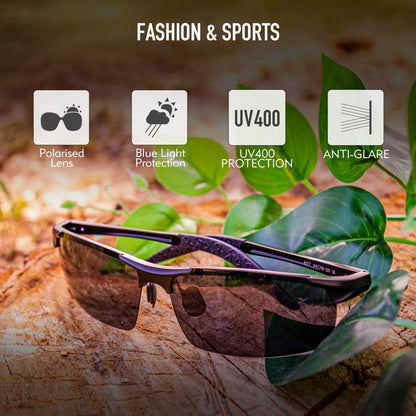 Bloomoak Polarized Driving Sunglasses for Men Al-Mg Metal Frame Ultra Light - Bloomoak