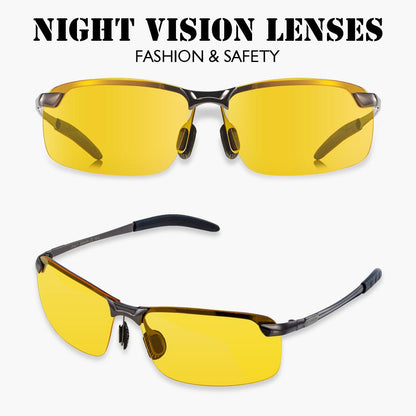 Night Driving Glasses, HD Night Vision Polarized Driving Glasses for Fishing | Risk Reducing | Anti-Glare Driver Night Drive Glasses for UV400 Eyes Protection Ultra Light - Bloomoak