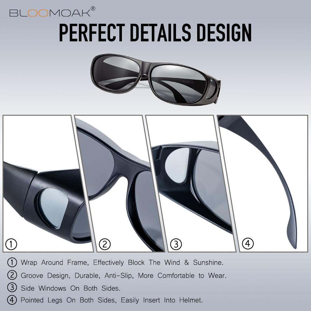 Polarized Over Glasses Anti-Glare UV 400 Protection - Wrap Around Sunglasses - Bloomoak
