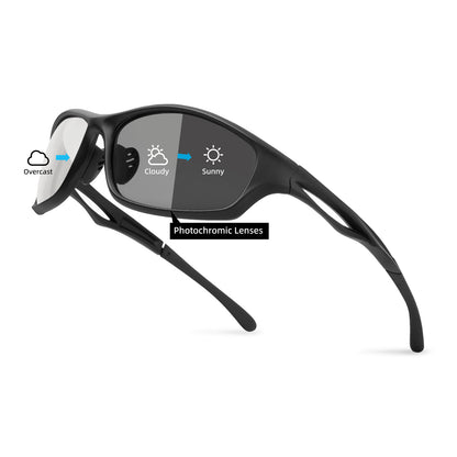 Bloomoak Polarized Sport Sunglasses - UV 400 Protection /Fit for Cycling/Driving(Black Lenses)