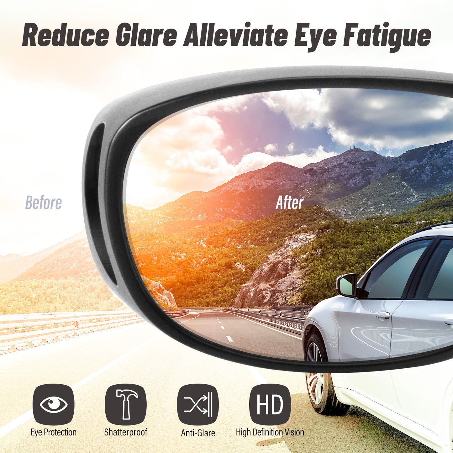 Polarized Wear Over Glasses Anti-Glare,Suit for Driving/Computing/Fishing/Golf (Tea Brown Lens)